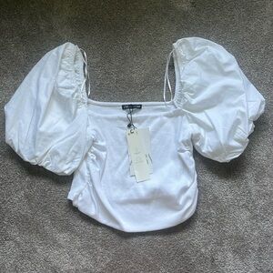 NWT Zara Puff Sleeve Crop Top